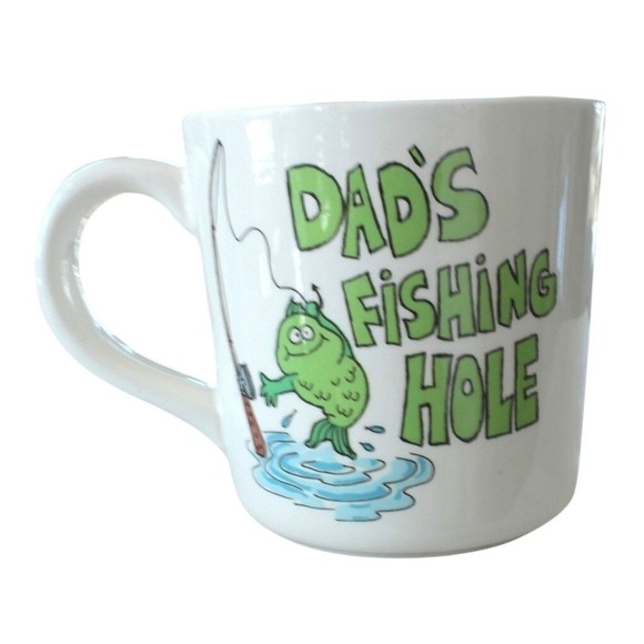 Russ Other - Fathers Day Dads Fishing Hole Gift Mug with Fish figure and Fishing Rod